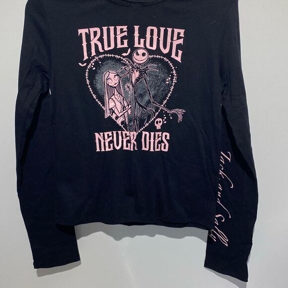 Disney Women's Black Nightmare Before Christmas Long Sleeve T-Shirt Medium NWT - Picture 2 of 8